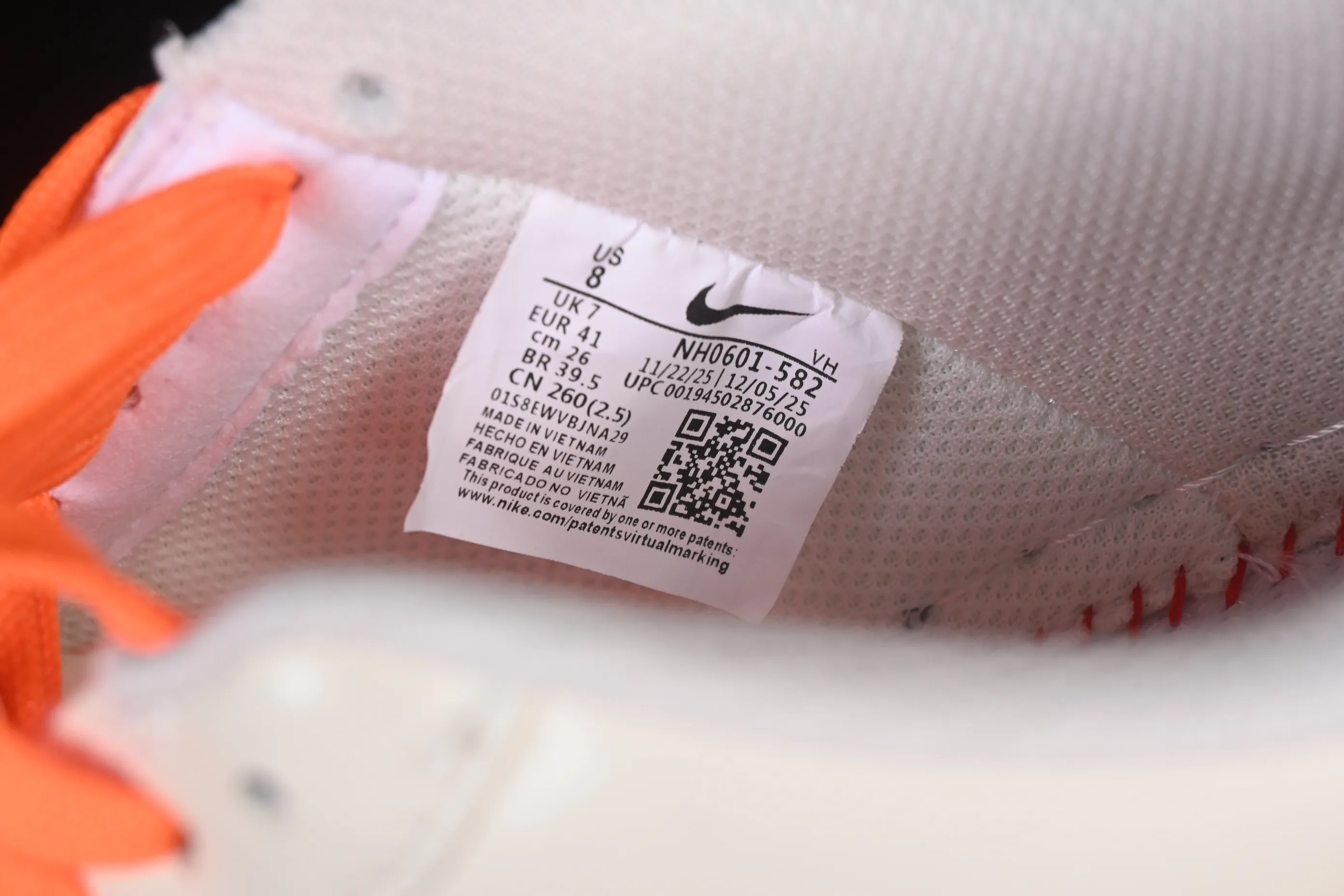 All categories Nk Air Force 1 Air Force series Nk Air Force 1 Low Air Force low-top Nike Air Force 1'07 Low off-white bright orange Air Force low-top casual sneakers NH0601-582